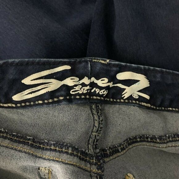 Seven7 Denim Mid Rise Skinny Jeans 12 Dark Wash Jeggings Stretch Pockets Button - Picture 6 of 6